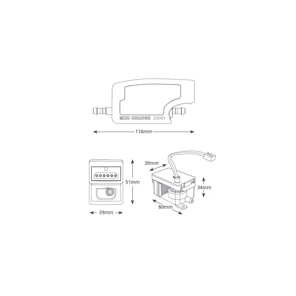 Kondensatpumpe Aspen FP3313 Silent+ Mini Orange für Klimaanlage