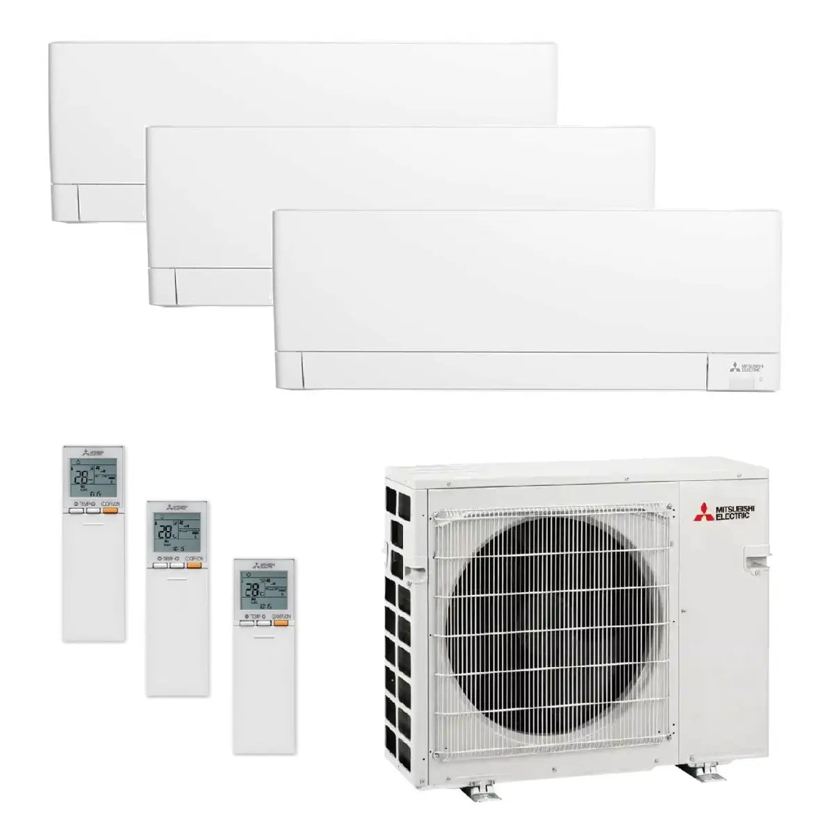 Mitsubishi Electric Multi-Split Klimaanlage MXZ-3F54VF5 MSZ-AY25VGK2 + MSZ-AY25VGK2 + MSZ-AY35VGK2, 3 Räume